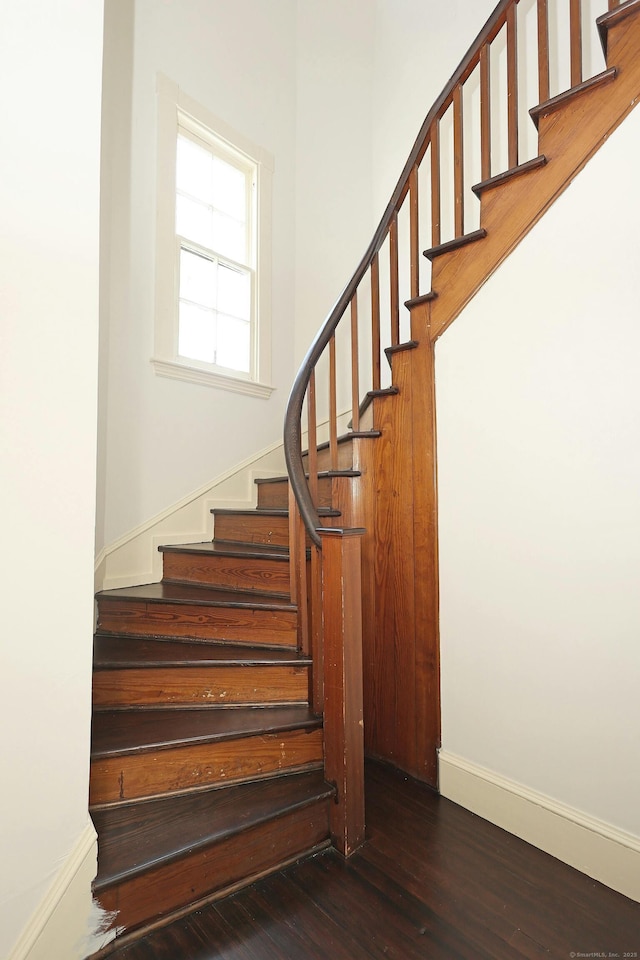 27 Country Club Rd, Ridgefield, CT 06877 - stairs with wood finished floors and baseboards
