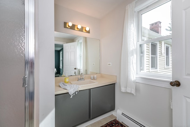 87 Canaan Rd Apt 2F, Salisbury, CT 06068 - bathroom with baseboard heating and vanity