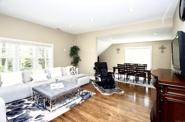 56 Grouse Ln, Woodbridge, CT 06525 - living room featuring recessed lighting and wood finished floors