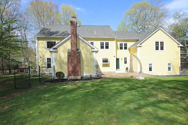 56 Grouse Ln, Woodbridge, CT 06525 - back of property featuring a patio area and a chimney
