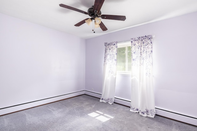 153 Mountain Rd, Cheshire, CT 06410 - carpeted spare room with a baseboard heating unit and ceiling fan