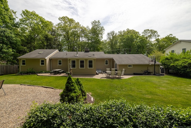 153 Mountain Rd, Cheshire, CT 06410 - rear view of house with a patio area, a chimney, and view of wooded area