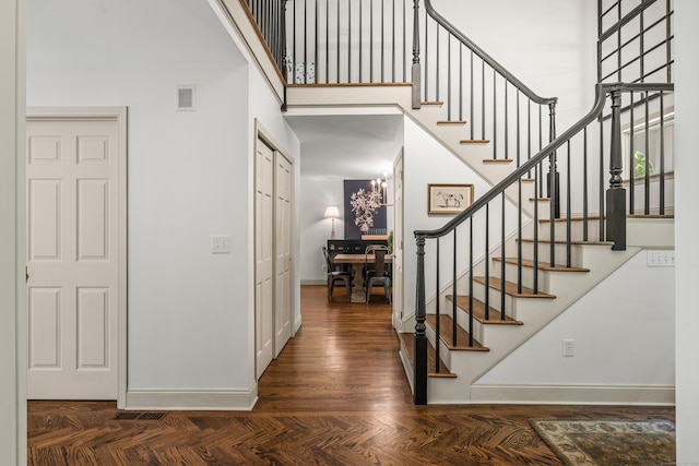 12 Rob Rider Rd, Redding, CT 06896 - entrance foyer with a towering ceiling, baseboards, and stairway