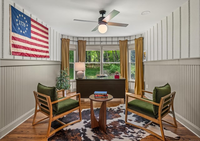 12 Rob Rider Rd, Redding, CT 06896 - sitting room featuring wood finished floors and ceiling fan