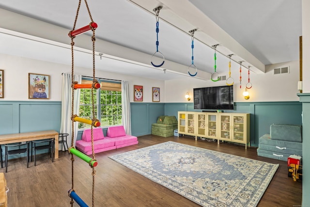 12 Rob Rider Rd, Redding, CT 06896 - game room with a decorative wall, wainscoting, and wood finished floors