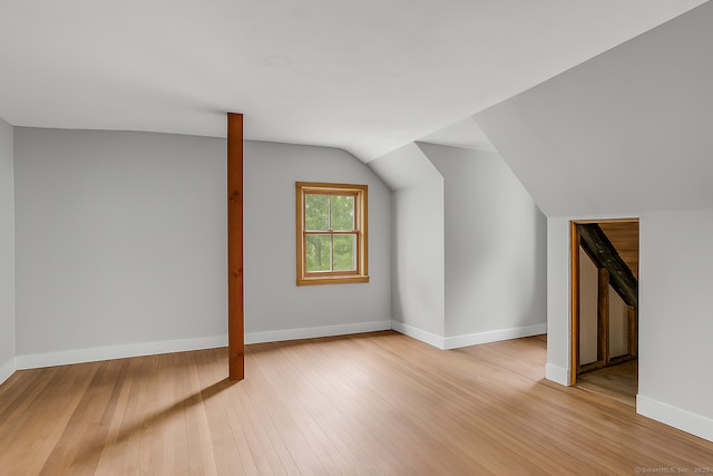 872 Nut Plains Rd, Guilford, CT 06437 - additional living space with hardwood / wood-style floors, lofted ceiling, and baseboards