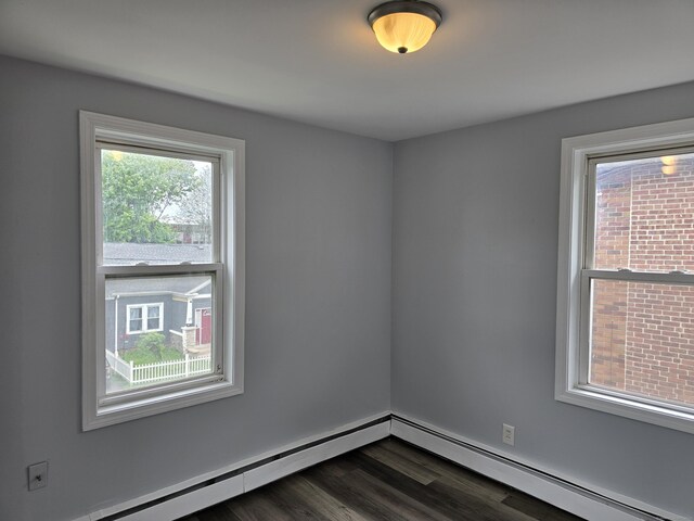 78 Tremont St, New Britain, CT 06051 - unfurnished room featuring a baseboard radiator and dark wood-style floors