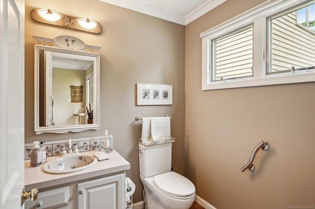 8 Cottonwood Ct Unit 8, Granby, CT 06035 - bathroom with toilet, vanity, and ornamental molding