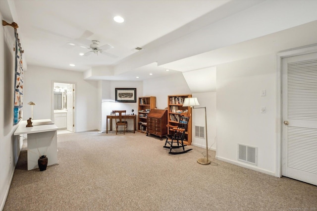 8 Cottonwood Ct Unit 8, Granby, CT 06035 - office space featuring carpet flooring, ceiling fan, baseboards, and recessed lighting