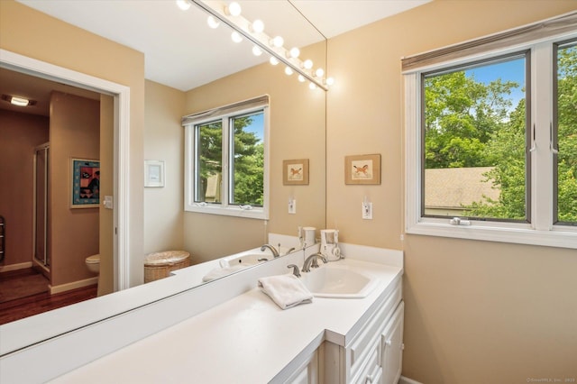 8 Cottonwood Ct Unit 8, Granby, CT 06035 - full bathroom featuring plenty of natural light, toilet, vanity, and baseboards