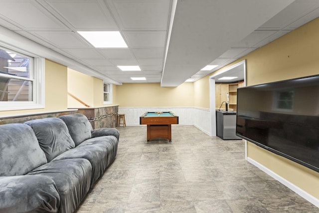 74R Green Ln, Durham, CT 06422 - playroom with a wainscoted wall and billiards table
