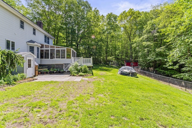 74R Green Ln, Durham, CT 06422 - view of yard with a sunroom and a patio area