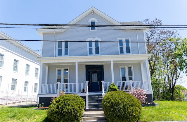 view of front facade featuring covered porch