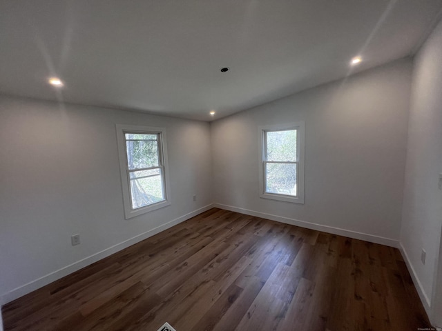 28 Crescent Park Rd, Westport, CT 06880 - unfurnished room with healthy amount of natural light, dark wood-type flooring, recessed lighting, and baseboards