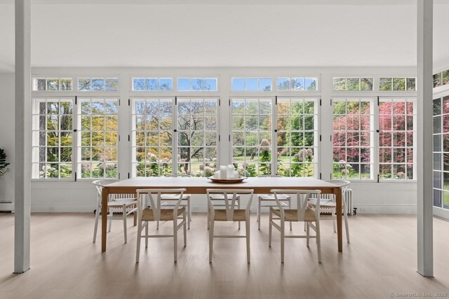 21 Rte 7, Salisbury, CT 06796 - sunroom / solarium with french doors, wood finished floors, plenty of natural light, and baseboard heating