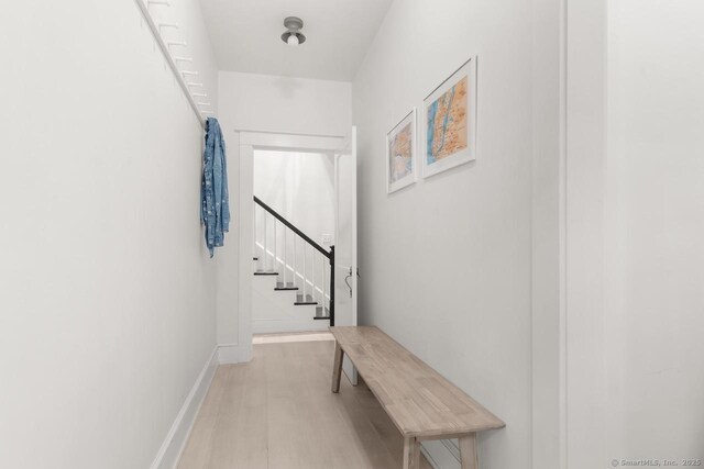 21 Rte 7, Salisbury, CT 06796 - hall featuring stairway, light wood-type flooring, and baseboards