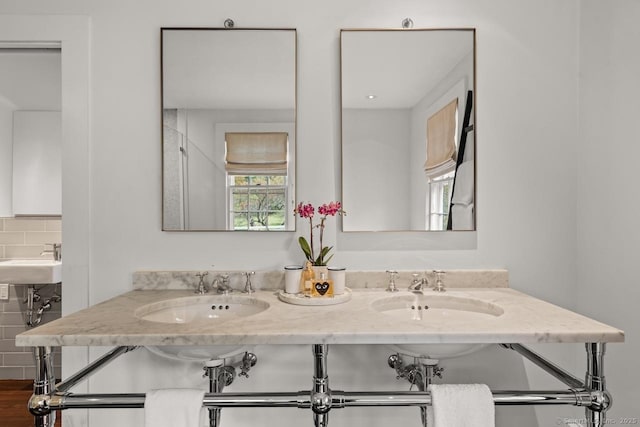 21 Rte 7, Salisbury, CT 06796 - full bath with double sink and tasteful backsplash