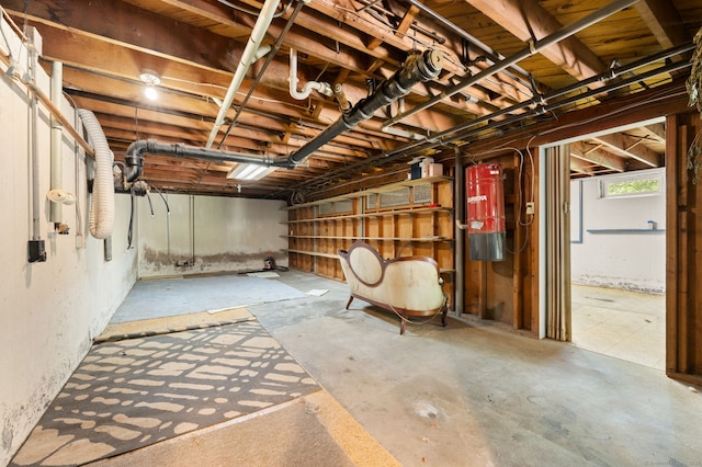 basement featuring a central vacuum unit