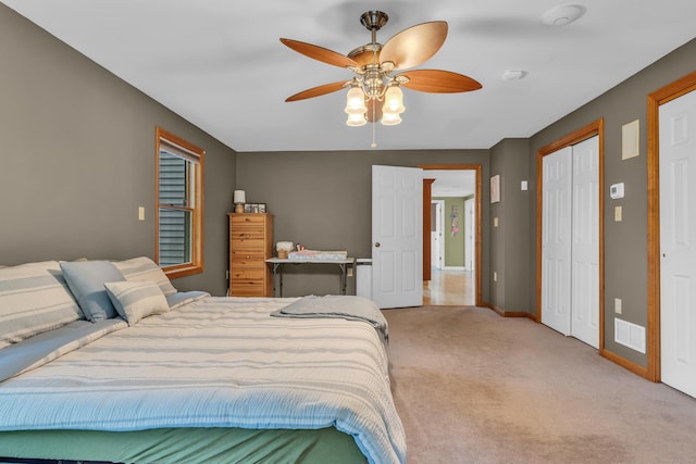 255 Back Ln, Newington, CT 06111 - bedroom featuring light carpet, baseboards, and ceiling fan