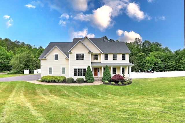 2 Butternut Ridge Rd, Oxford, CT 06478 - view of front facade with covered porch and a front lawn