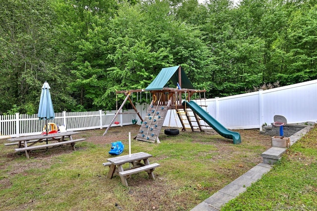 2 Butternut Ridge Rd, Oxford, CT 06478 - view of jungle gym featuring a forest view