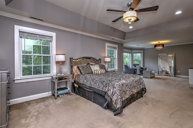 2 Butternut Ridge Rd, Oxford, CT 06478 - bedroom featuring carpet floors, baseboards, recessed lighting, ornamental molding, and a raised ceiling