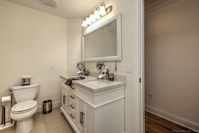 2 Butternut Ridge Rd, Oxford, CT 06478 - bathroom featuring baseboards, double vanity, toilet, and tile patterned floors