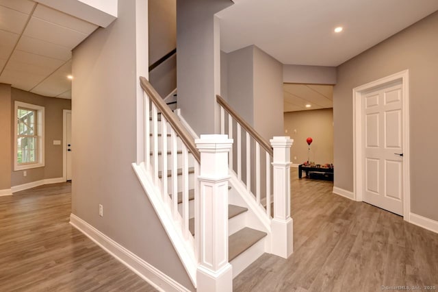2 Butternut Ridge Rd, Oxford, CT 06478 - stairway with wood finished floors, baseboards, and recessed lighting