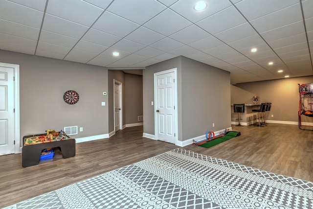 2 Butternut Ridge Rd, Oxford, CT 06478 - rec room with wood finished floors, baseboards, and recessed lighting