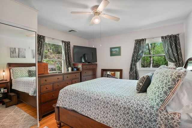25 Fleetwood Dr, New Fairfield, CT 06812 - bedroom featuring light wood-style flooring and a ceiling fan