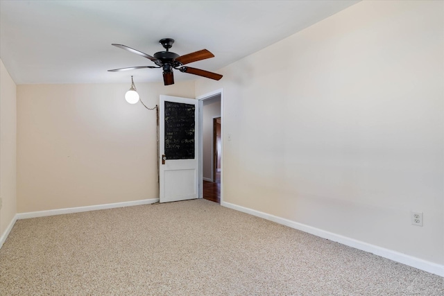 16 Hill Rd, East Lyme, CT 06333 - spare room featuring ceiling fan, light colored carpet, and baseboards