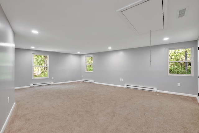 779 New Britain Ave, Rocky Hill, CT 06067 - spare room with attic access, a baseboard heating unit, recessed lighting, and baseboards