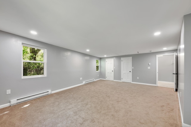 779 New Britain Ave, Rocky Hill, CT 06067 - unfurnished room with baseboard heating, carpet floors, recessed lighting, and baseboards