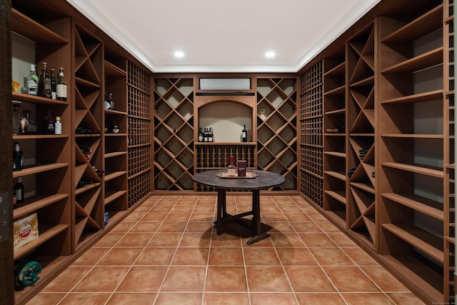 68 Woods End Rd, New Canaan, CT 06840 - wine room featuring tile patterned flooring and recessed lighting