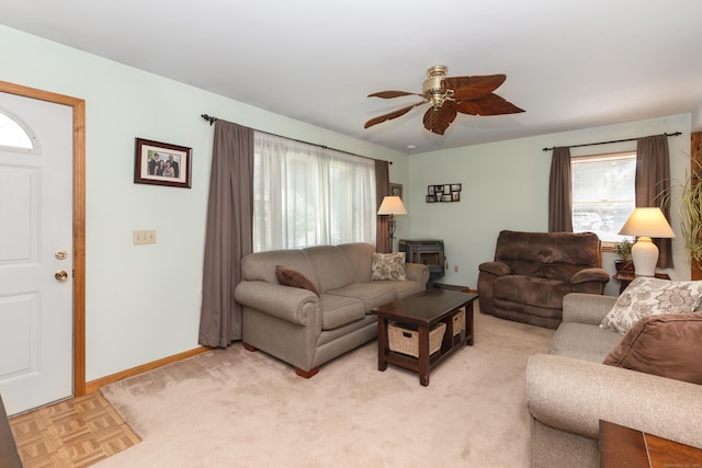 21 Bethpage Dr, Bethel, CT 06801 - living area featuring a ceiling fan and baseboards