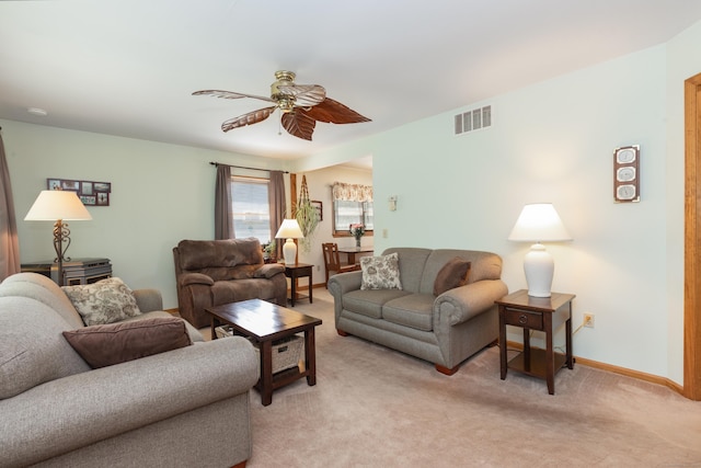 21 Bethpage Dr, Bethel, CT 06801 - living area featuring a ceiling fan, light colored carpet, and baseboards