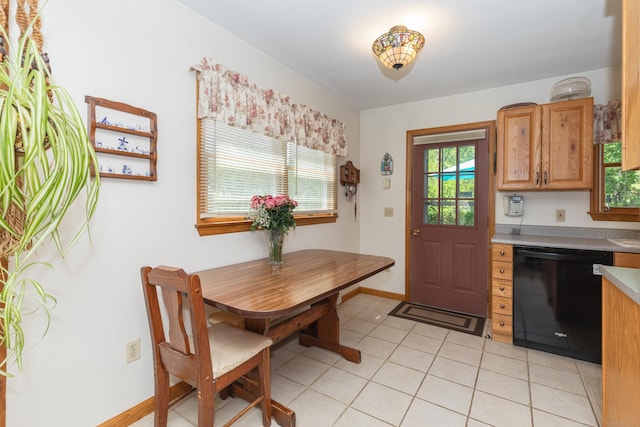 21 Bethpage Dr, Bethel, CT 06801 - kitchen with dishwasher, light tile patterned flooring, light countertops, and baseboards