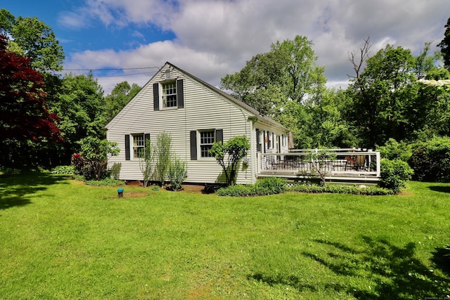 152 Cedar Ln, Middletown, CT 06457 - back of house with a deck and a yard