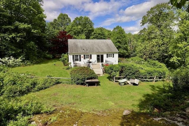 152 Cedar Ln, Middletown, CT 06457 - cape cod home with a deck and a front lawn