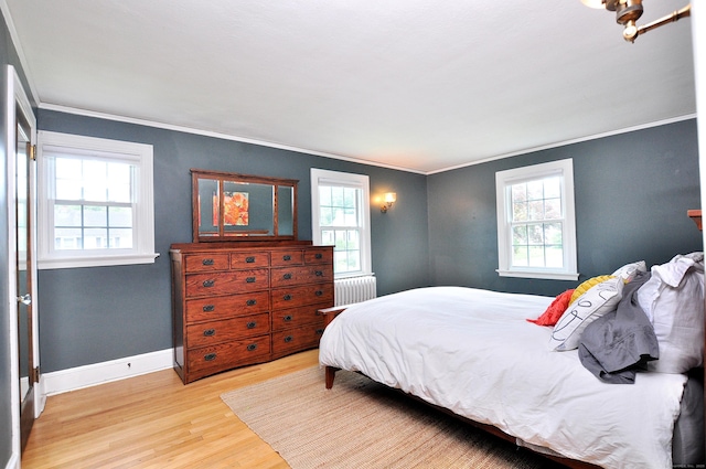 16 Ridgewood Rd, Windsor, CT 06095 - bedroom with radiator heating unit, crown molding, and wood finished floors