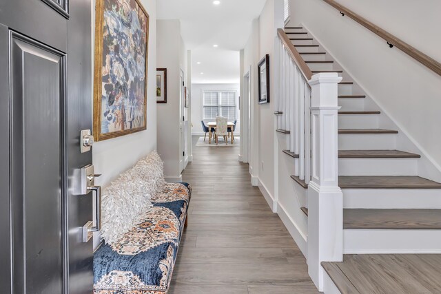 37 Old Rte 7 Unit 3, Brookfield, CT 06804 - foyer entrance with wood finished floors, recessed lighting, stairs, and baseboards