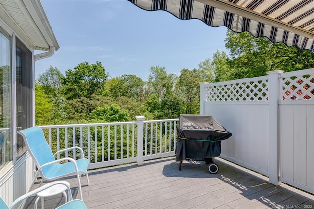 2 Crestview Dr Unit 2, Middlefield, CT 06481 - wooden terrace featuring area for grilling and view of wooded area