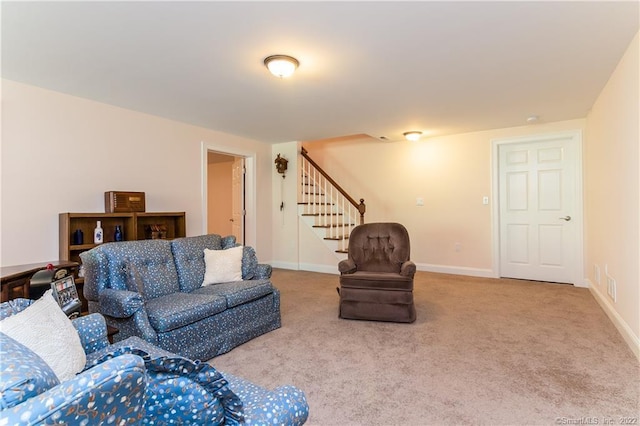 2 Crestview Dr Unit 2, Middlefield, CT 06481 - living area with stairs, carpet floors, and baseboards