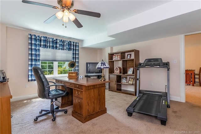 2 Crestview Dr Unit 2, Middlefield, CT 06481 - home office featuring light colored carpet, a ceiling fan, and baseboards