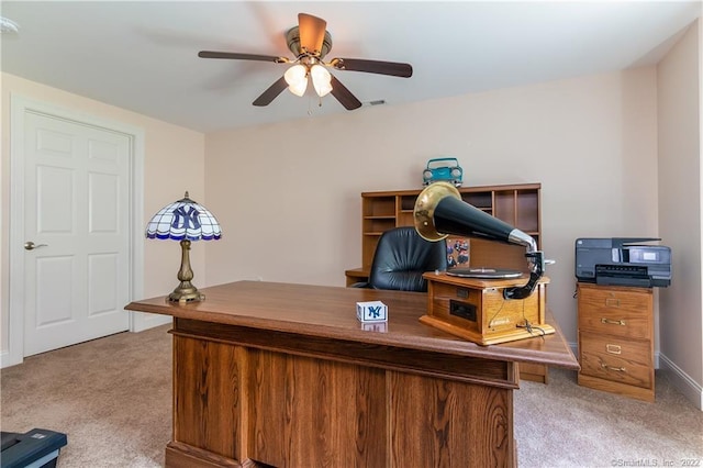 2 Crestview Dr Unit 2, Middlefield, CT 06481 - home office featuring light carpet, ceiling fan, and baseboards