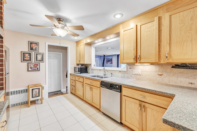 26 Williams Rd, Cheshire, CT 06410 - kitchen with stainless steel appliances, light brown cabinetry, a sink, and recessed lighting
