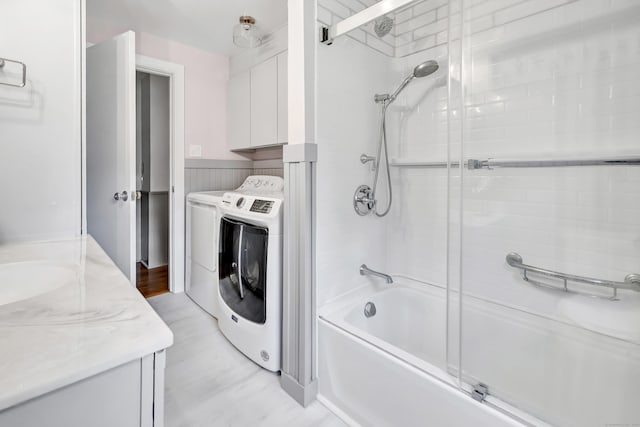 26 Williams Rd, Cheshire, CT 06410 - full bath with separate washer and dryer, bath / shower combo with glass door, and vanity