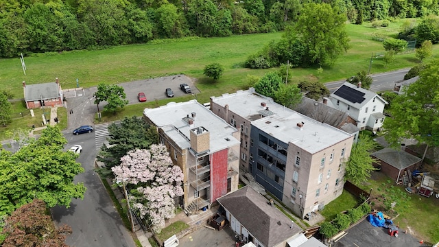 drone / aerial view of a forest