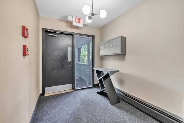 42 N Lake Dr Apt C2, Hamden, CT 06517 - miscellaneous room featuring carpet, baseboards, and a baseboard heating unit