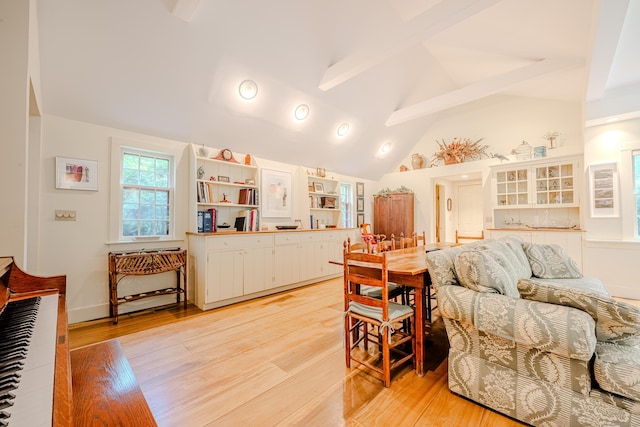 living area featuring light wood-style flooring